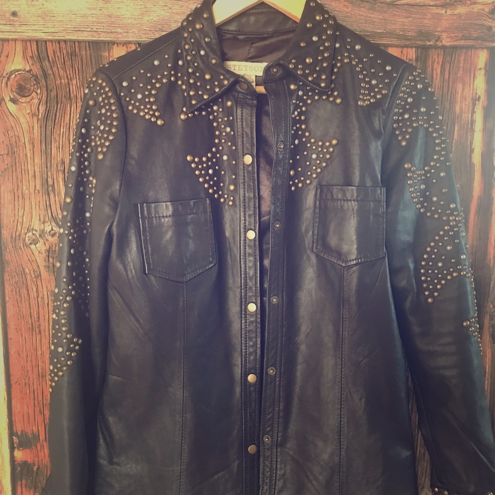 Leather studded shirt/jacket
